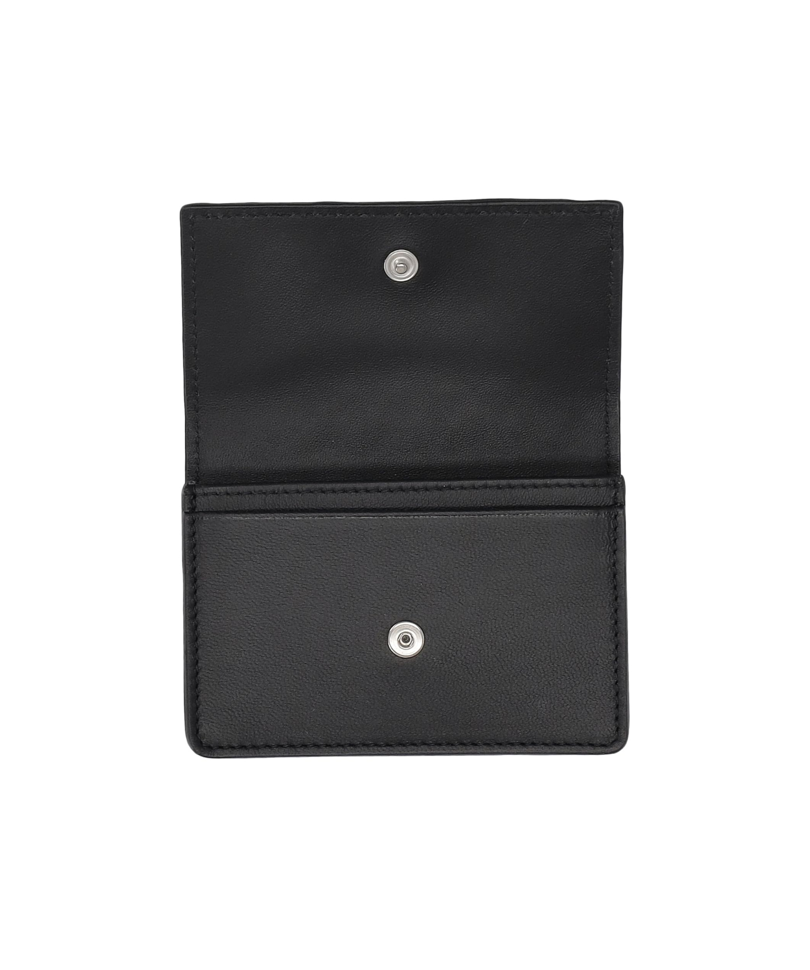 Bottega Veneta Logo Business Card Holder In Black