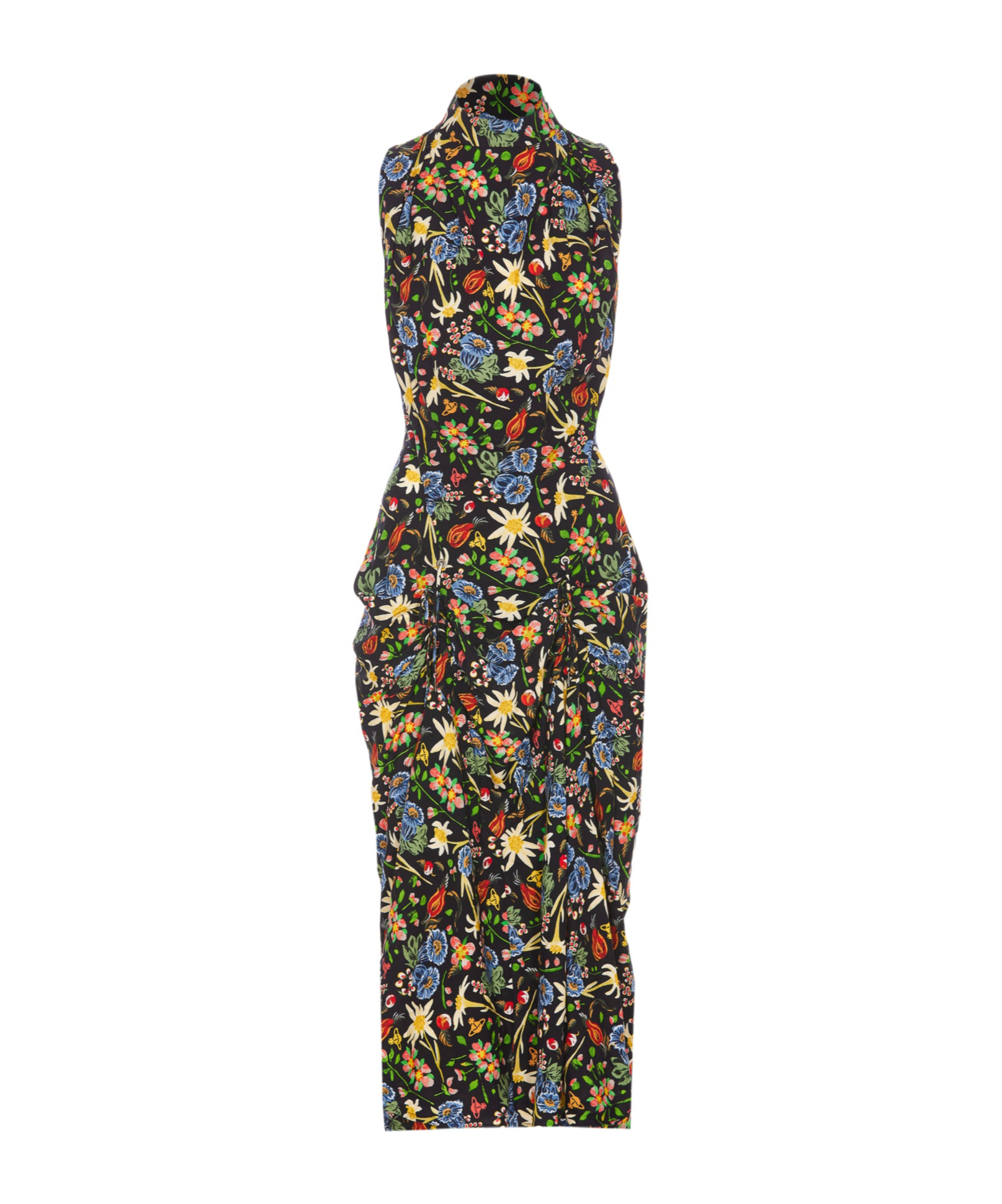 Vivienne Westwood Sleeveless Cj Midi Dress In Black