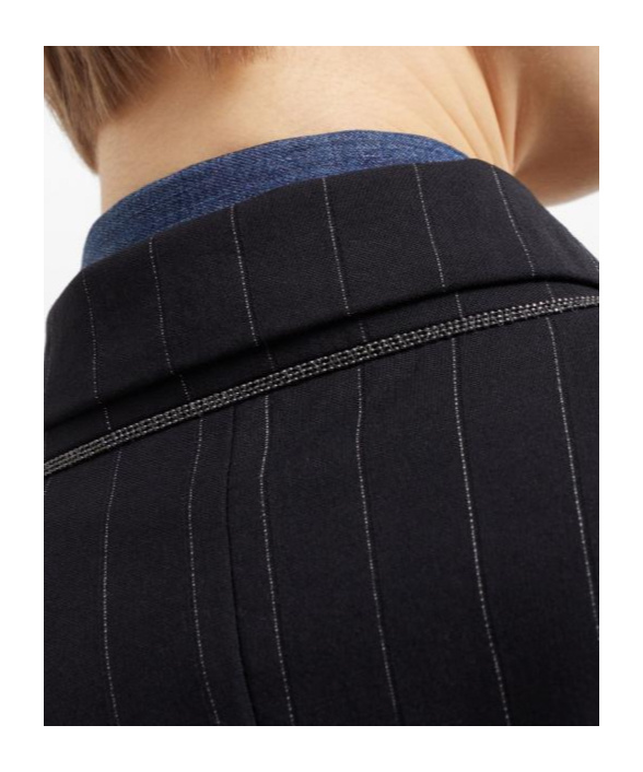 Brunello Cucinelli Black Pinstriped Double-breasted Blazer In Black