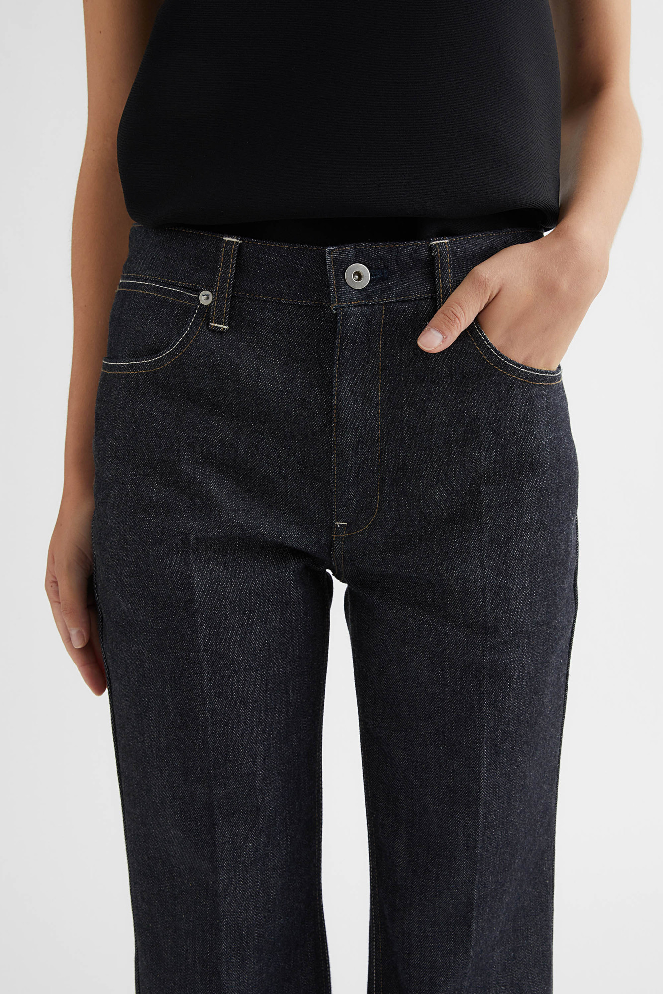 Shop Jil Sander Flared Jeans In Black