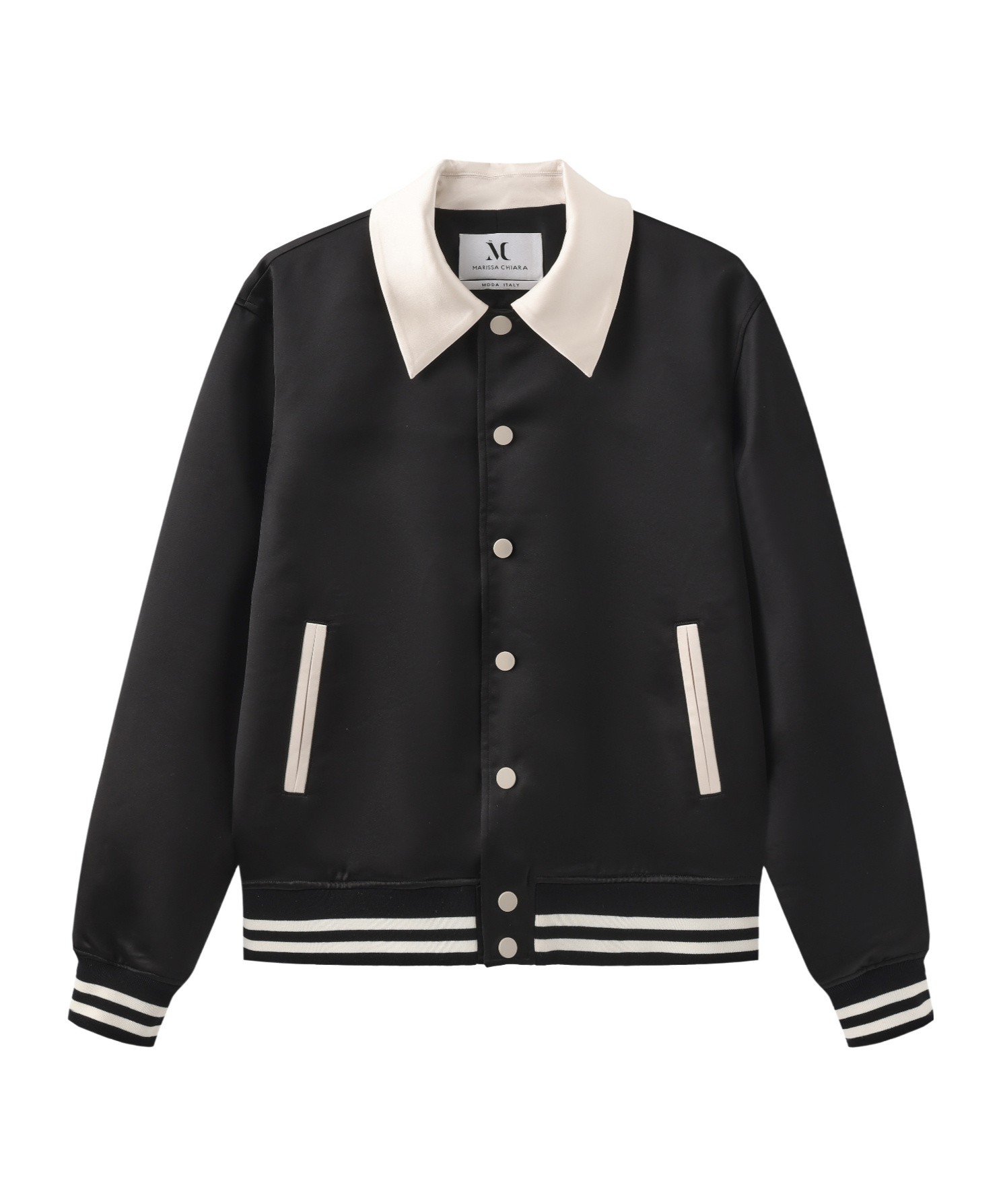 Marissa Chiara Long-sleeved Casual Jacket In Black