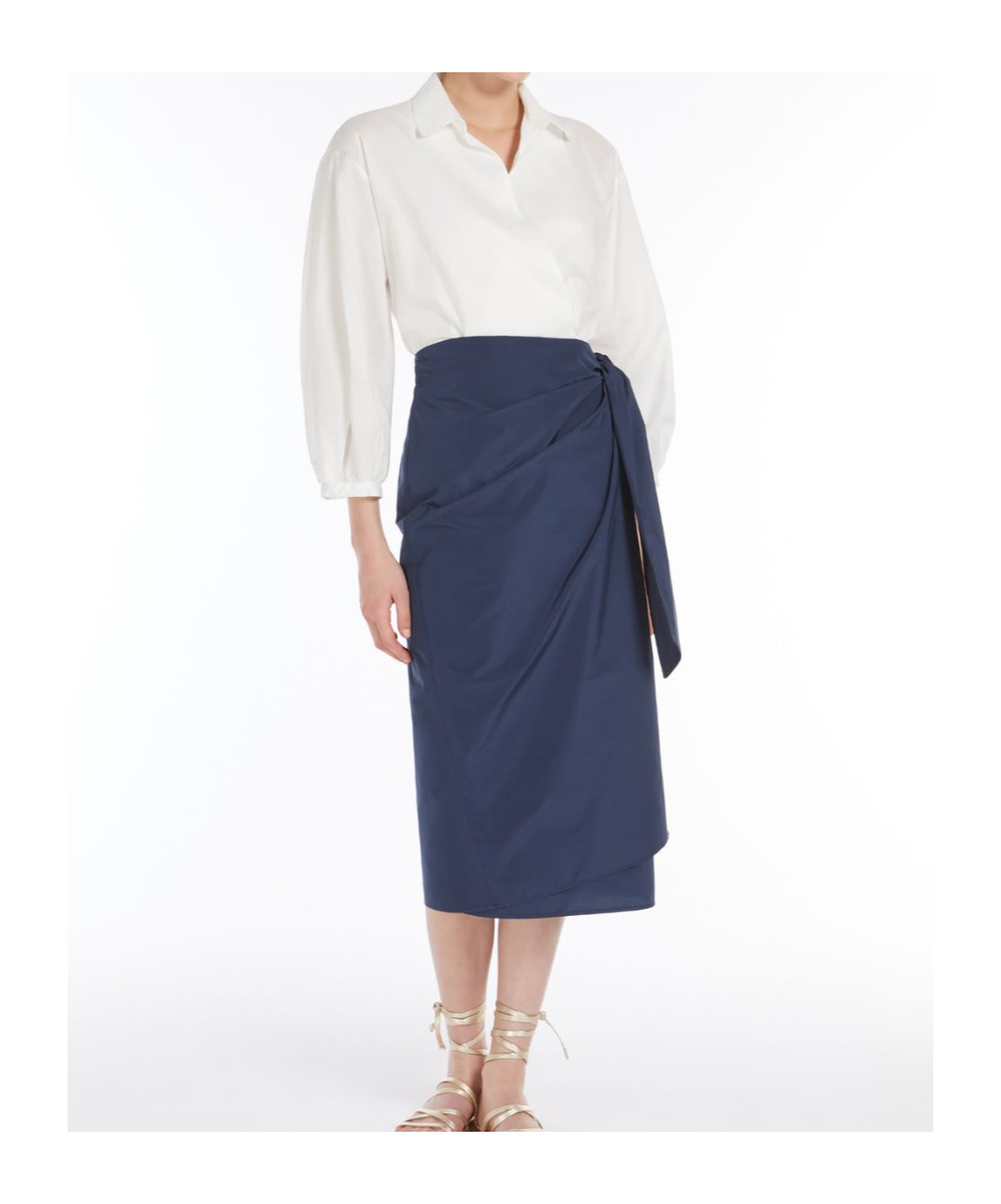 Weekend Max Mara Cotton And Silk Canvas Shirt In White