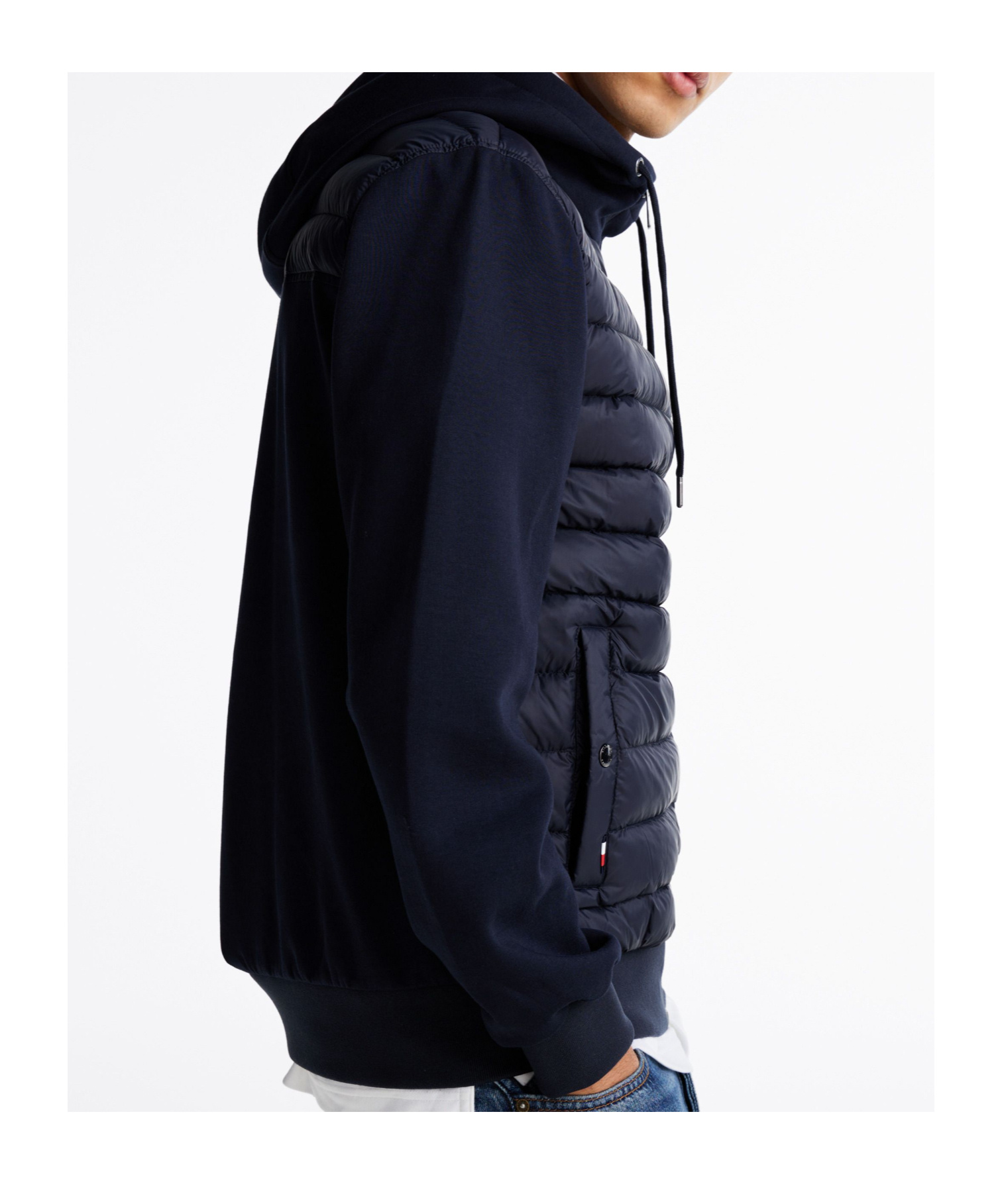 Shop Tommy Hilfiger Panelled Hood Jacket In Black