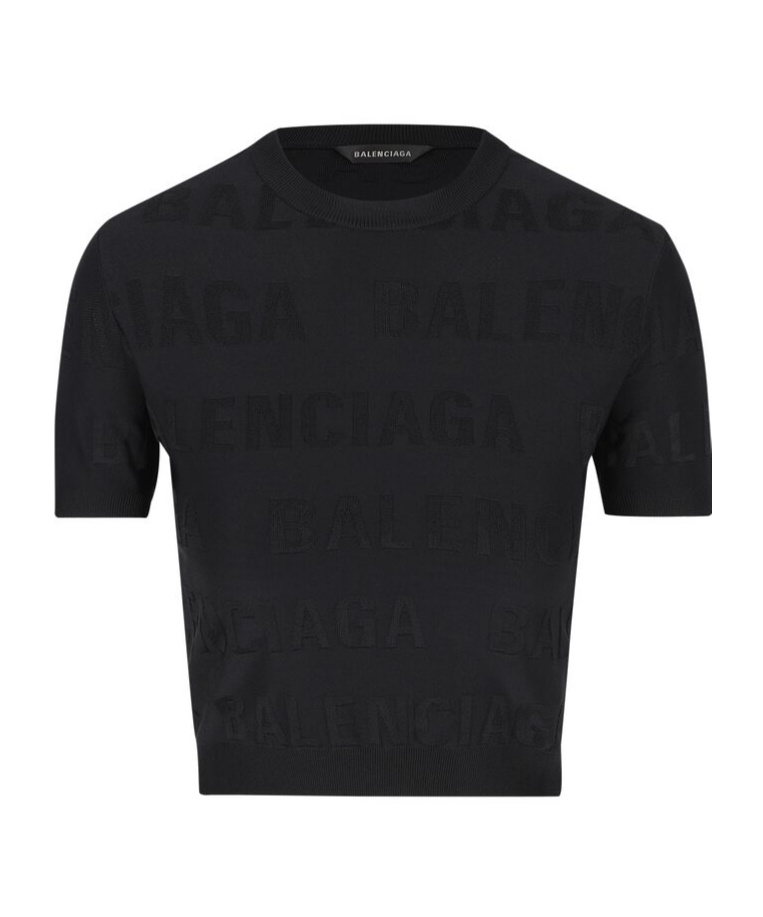 BALENCIAGA BALENCIAGA LOGO PRINTED CREWNECK T-SHIRT 