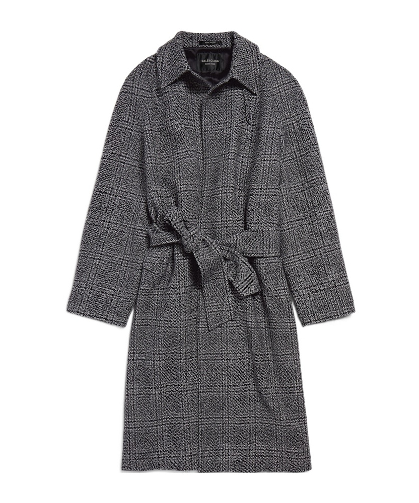 Balenciaga Checkered Pattern One Layer Coat