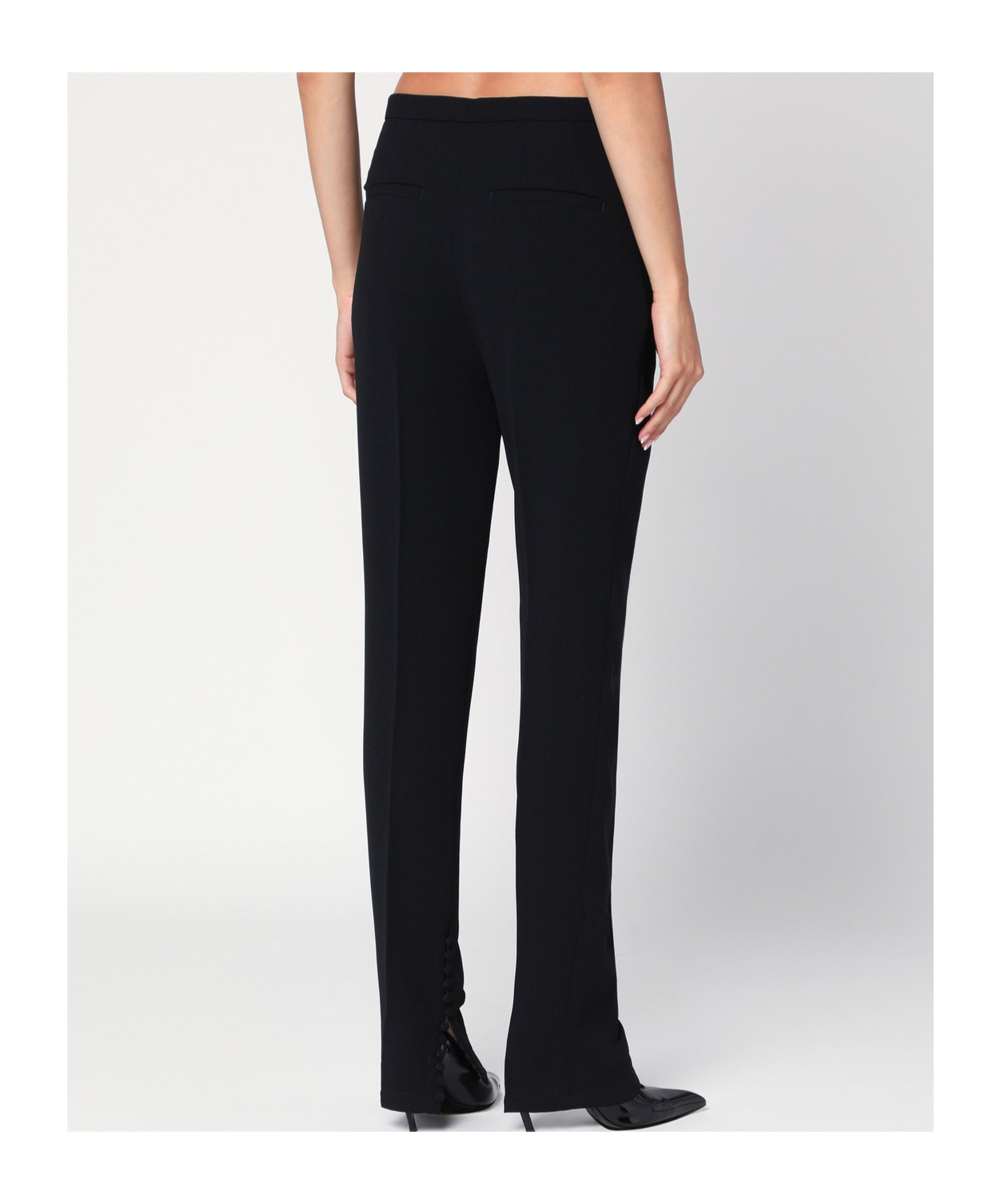 Dries Van Noten Black Trousers With Slits And Buttons In Black
