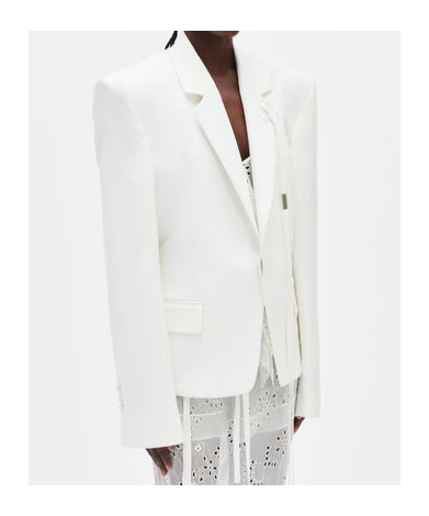 Ann Demeulemeester Lizzie Comfort Tailored Jacket In Natural White