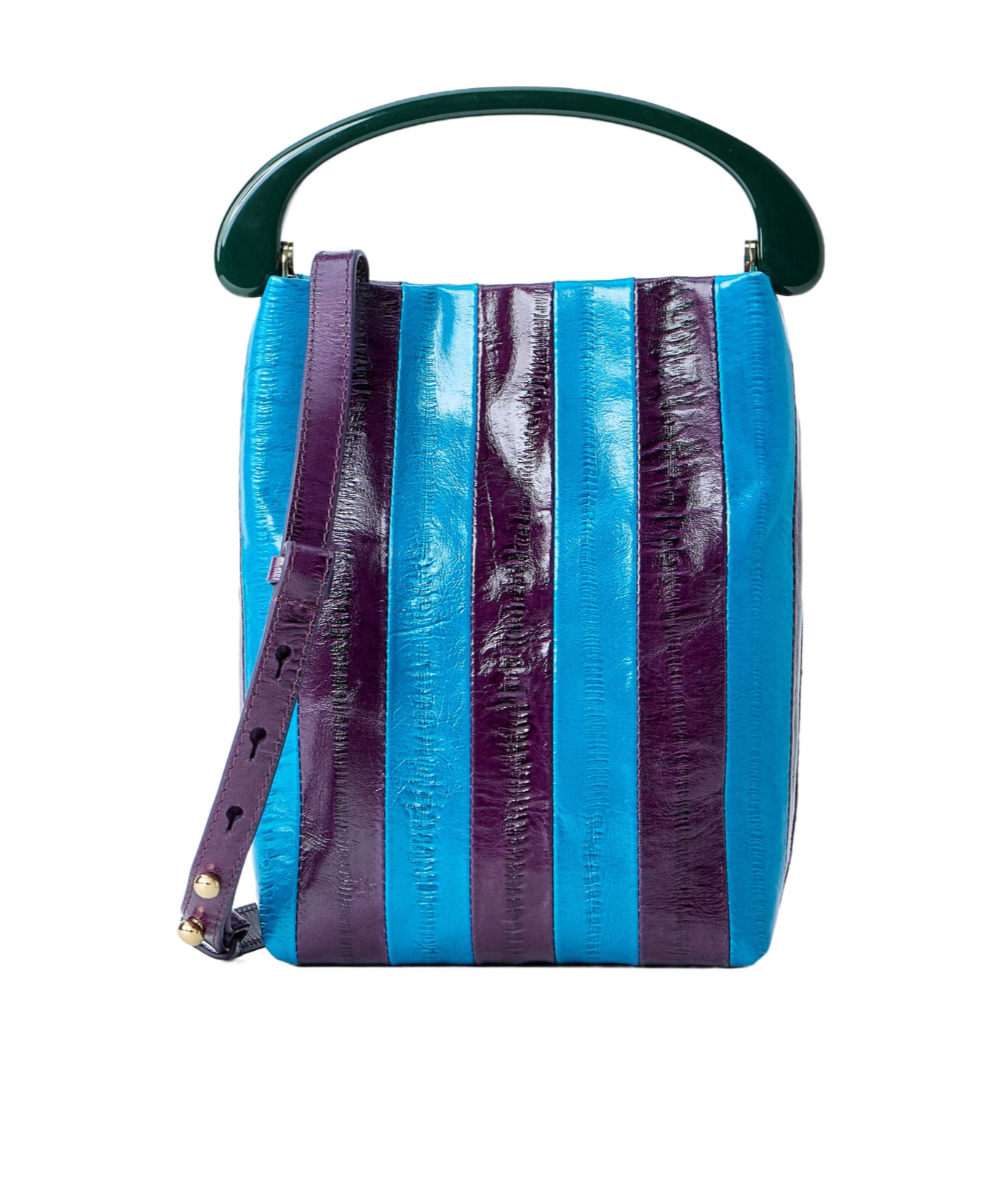 Dries Van Noten Striped Handle Handbag In Blue