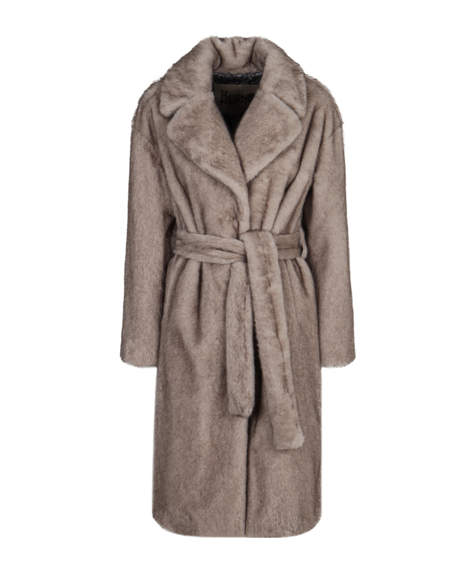 Herno Belted Coat In Gray