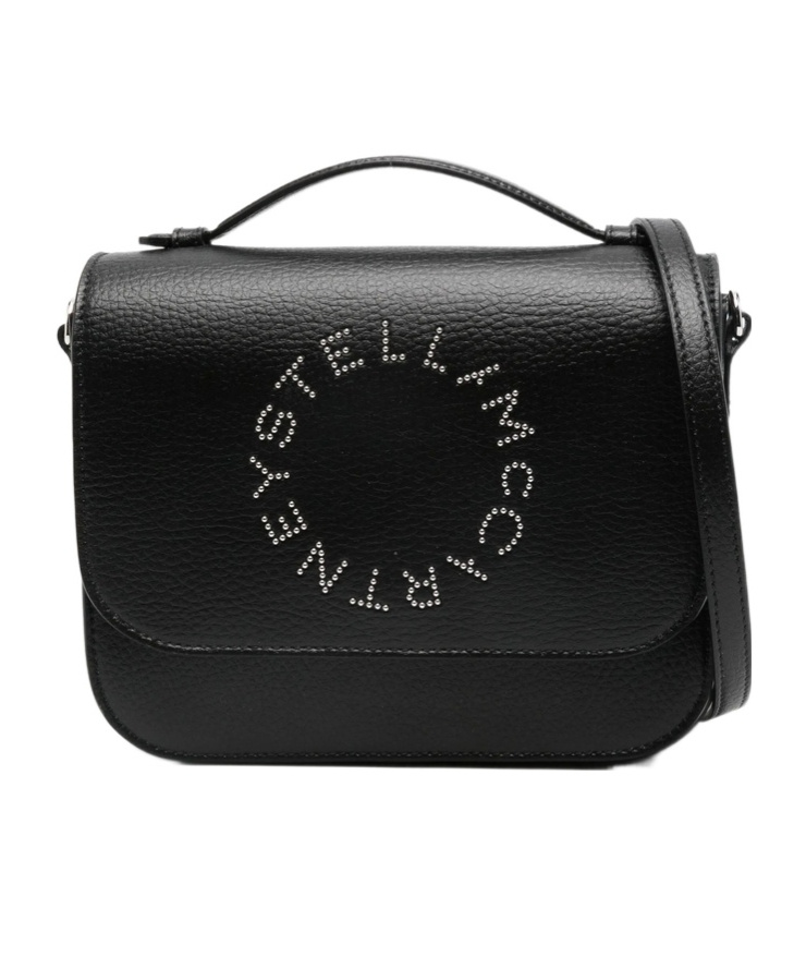 Stella Mccartney Logo-studded Mini Bag In Black