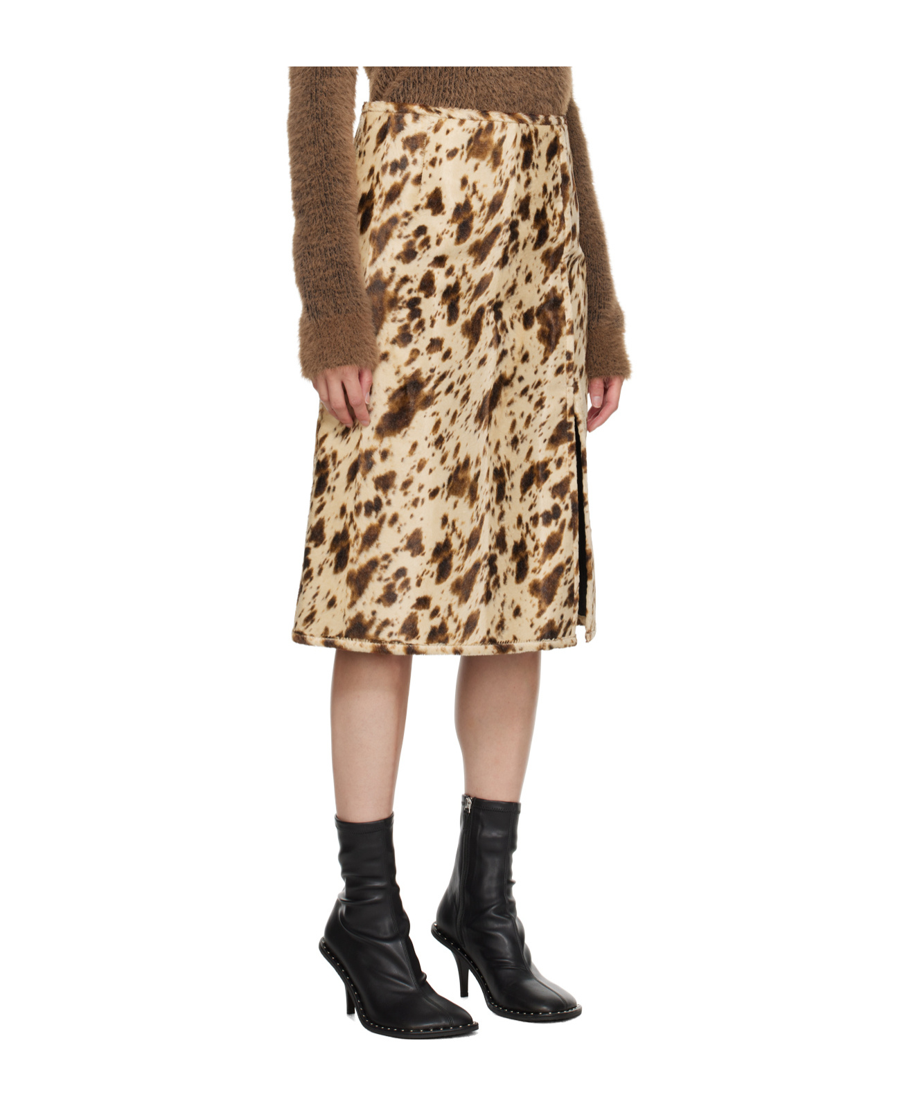 Stella Mccartney Graphic Print Skirt In Nude