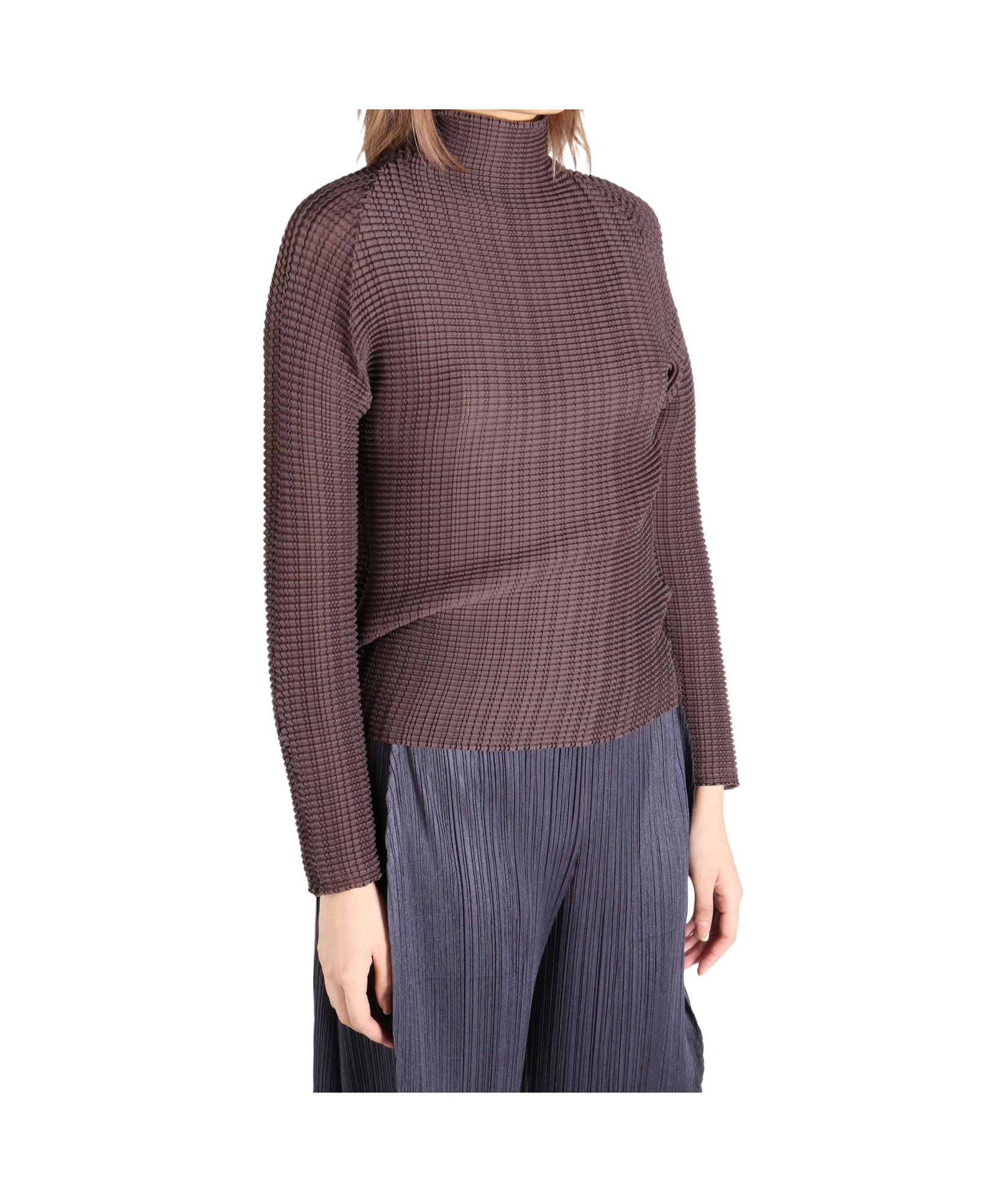 Shop Issey Miyake Wooly Pleats Top In Black