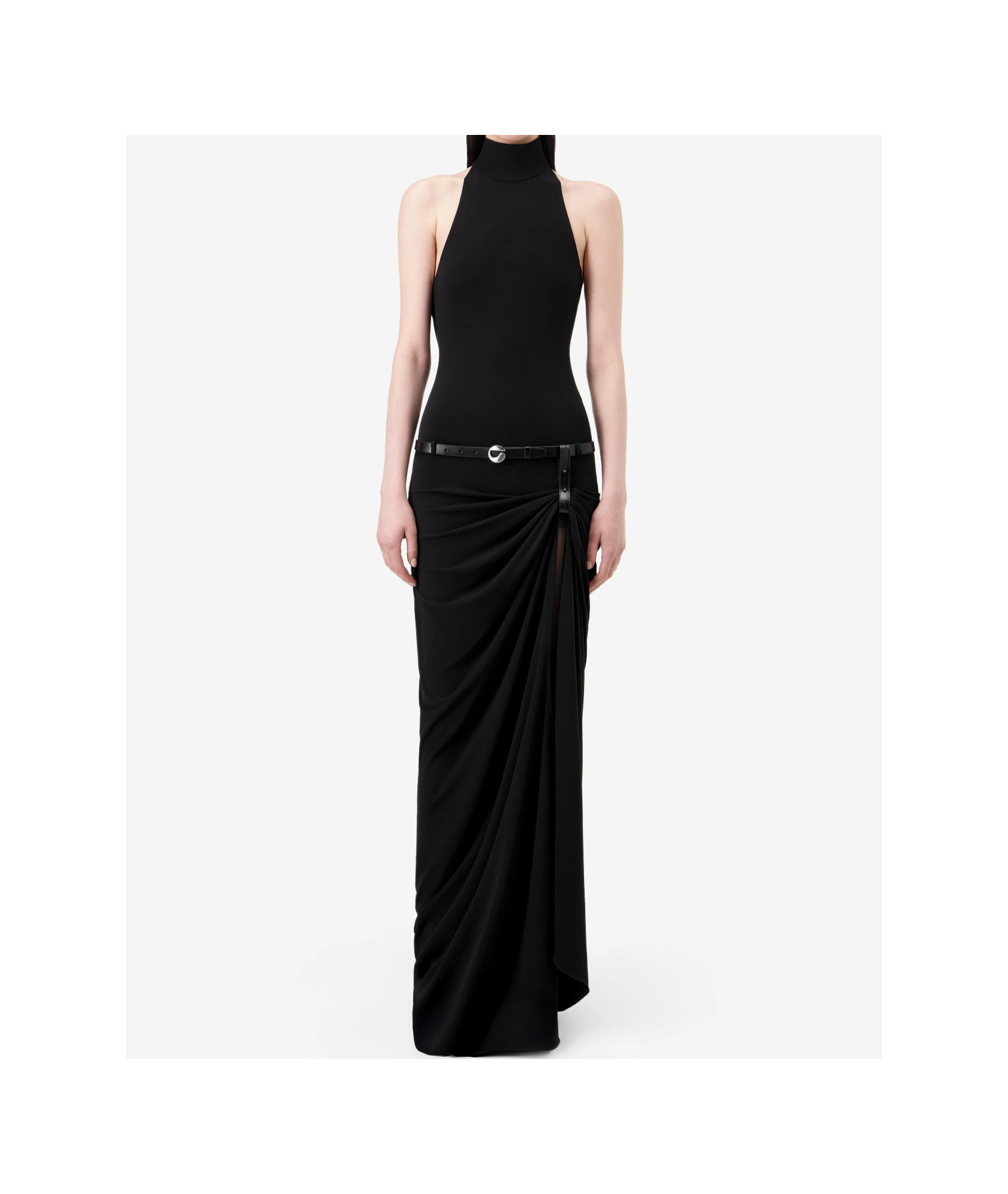 Coperni Strapless Dress With A Neckline In Black