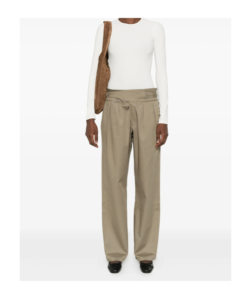 Gimaguas Pleated Belted Trousers In Green