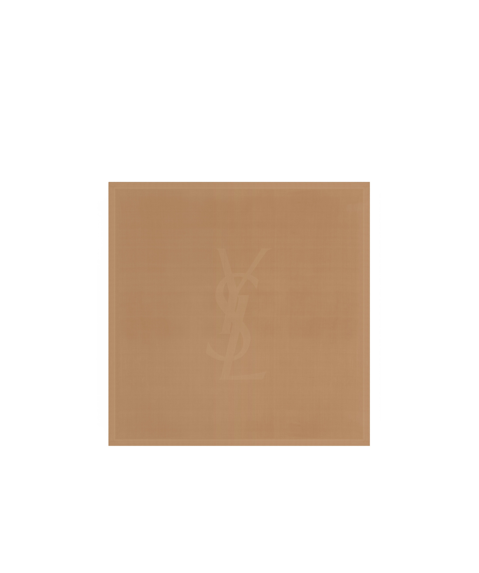 Saint Laurent Cassandre Silk Scarf In Nude