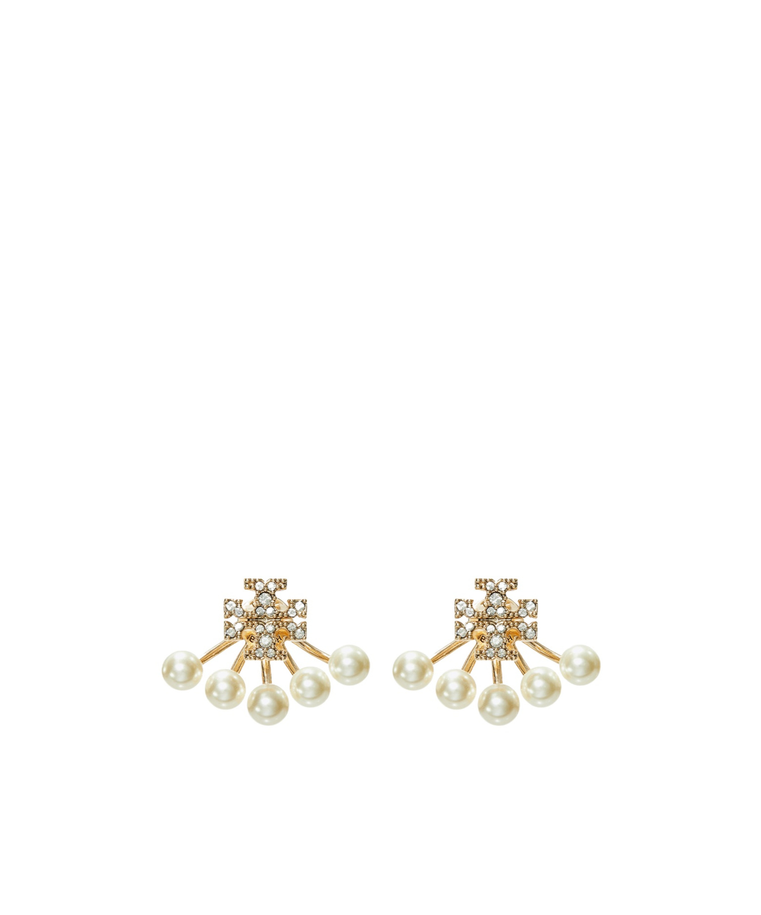 Tory Burch Kira Front And Rear Earrings In Yellow