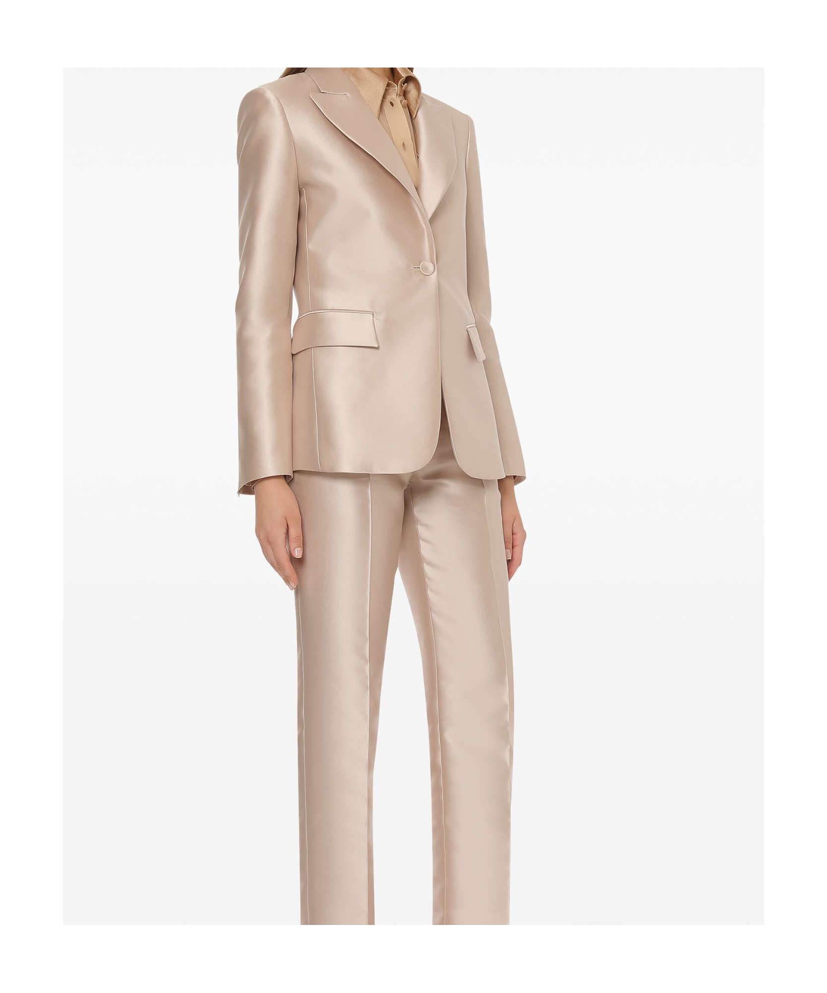 Alberta Ferretti Blazer Mikado In Nude