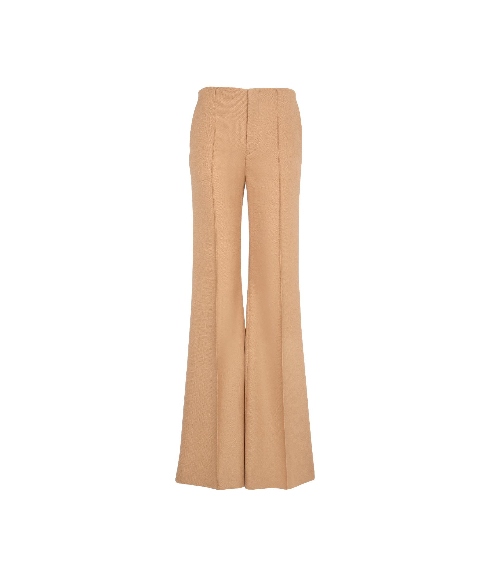 Chloé High-waisted Tailored Trousers With Flared Legs In Nude