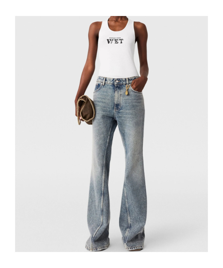 Stella Mccartney Vintage Wash Bootcut Jeans In Blue