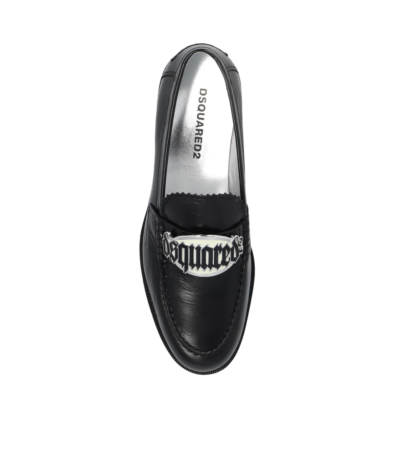 Dsquared2 Logo-plaque Leather Loafers In Black
