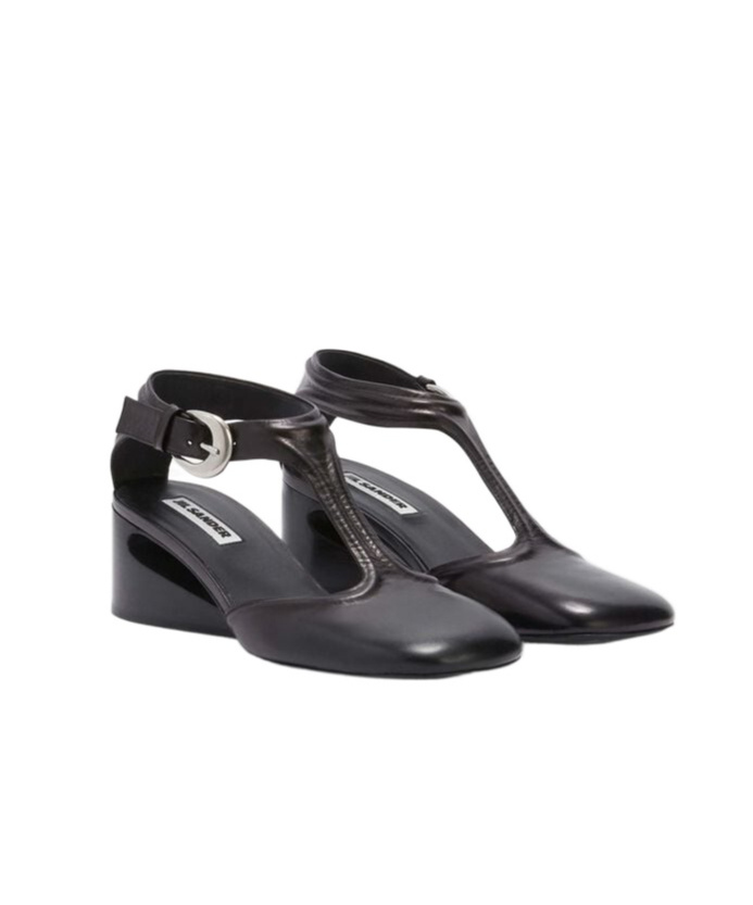 Jil Sander Women Heeled Mary Jane In Black