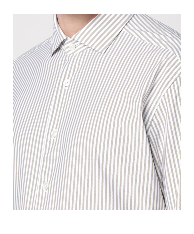 Xacus Striped Poplin Shirt In White