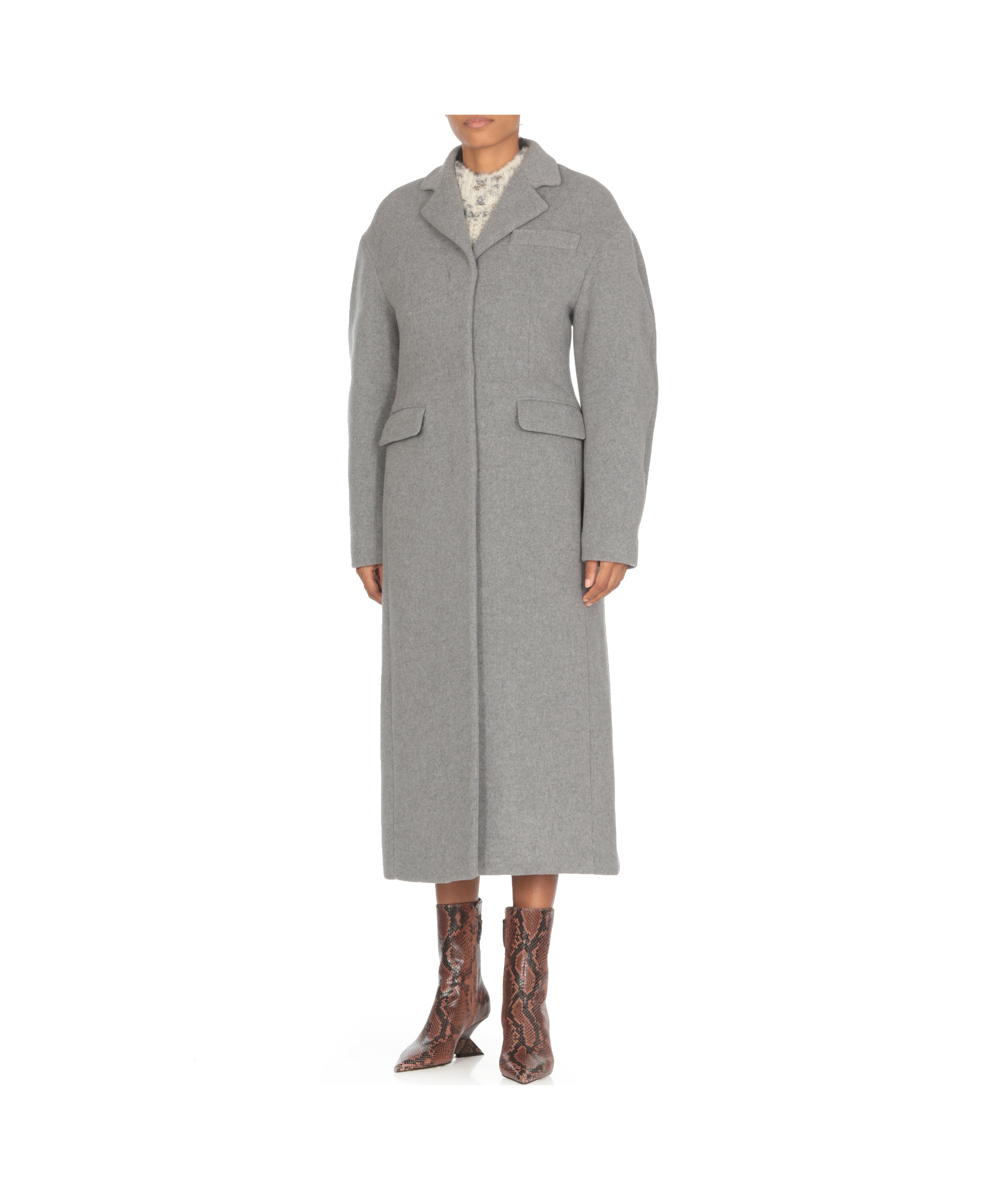 Msgm Wool Coat In Gray