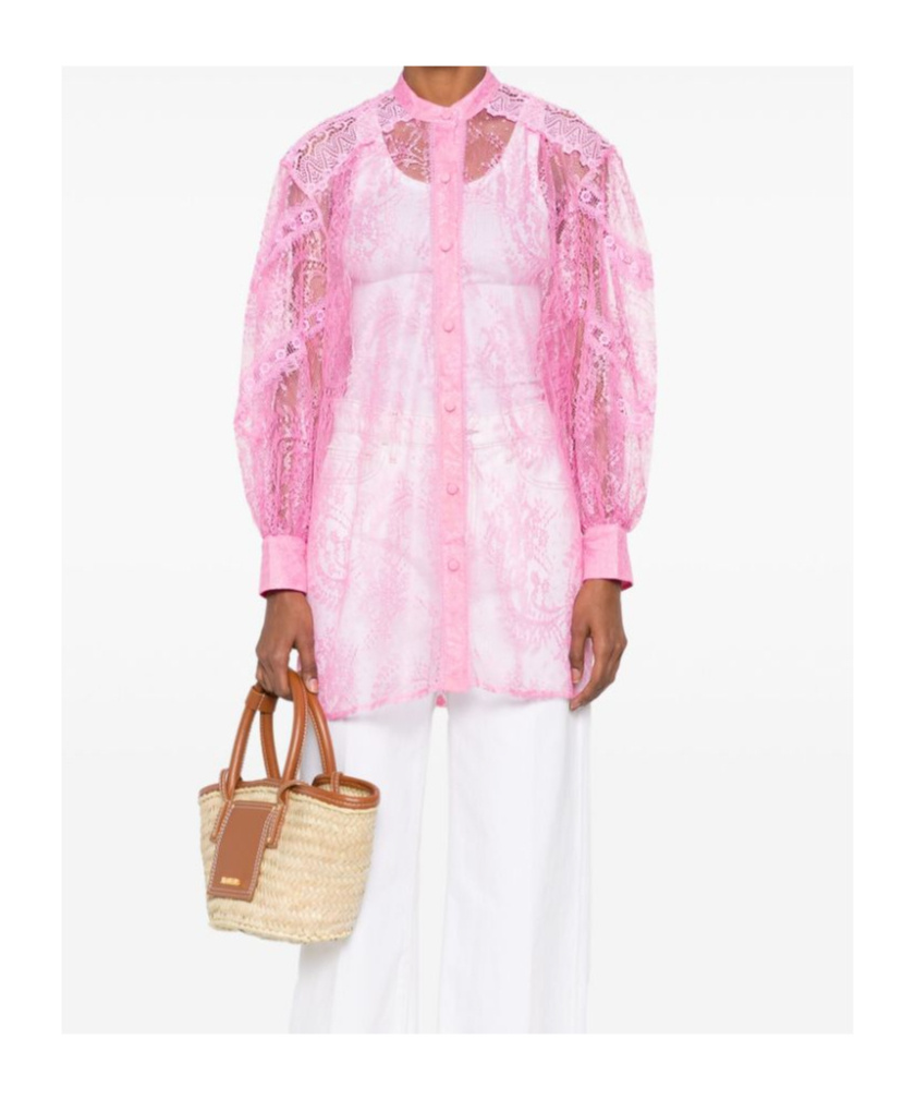 Charo Ruiz Lumie Lace-design Shirt In Pink