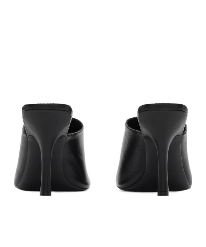 Burberry 80mm Duck High Leather Mules In Black