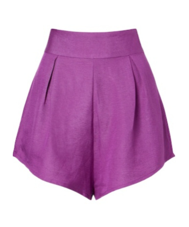 Adriana Degreas Pleated Linen-blend Shorts In Purple