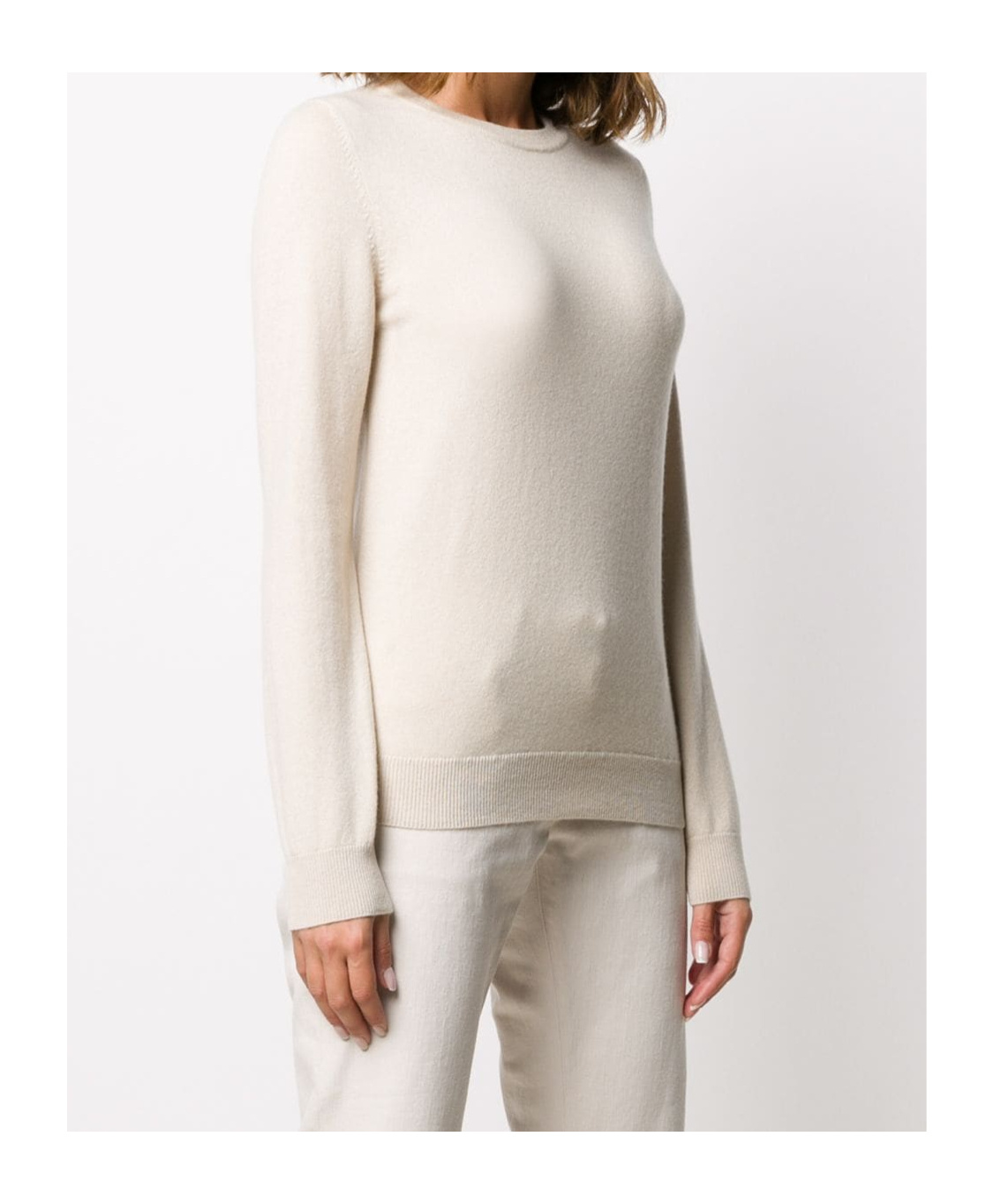 Brunello Cucinelli Knitted Cashmere Jumper In White