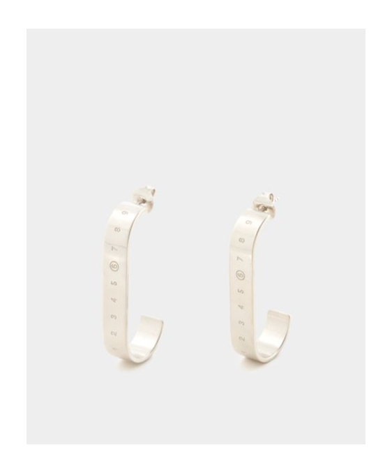 Mm6 Maison Margiela Digitally Engraved Earrings In Yellow
