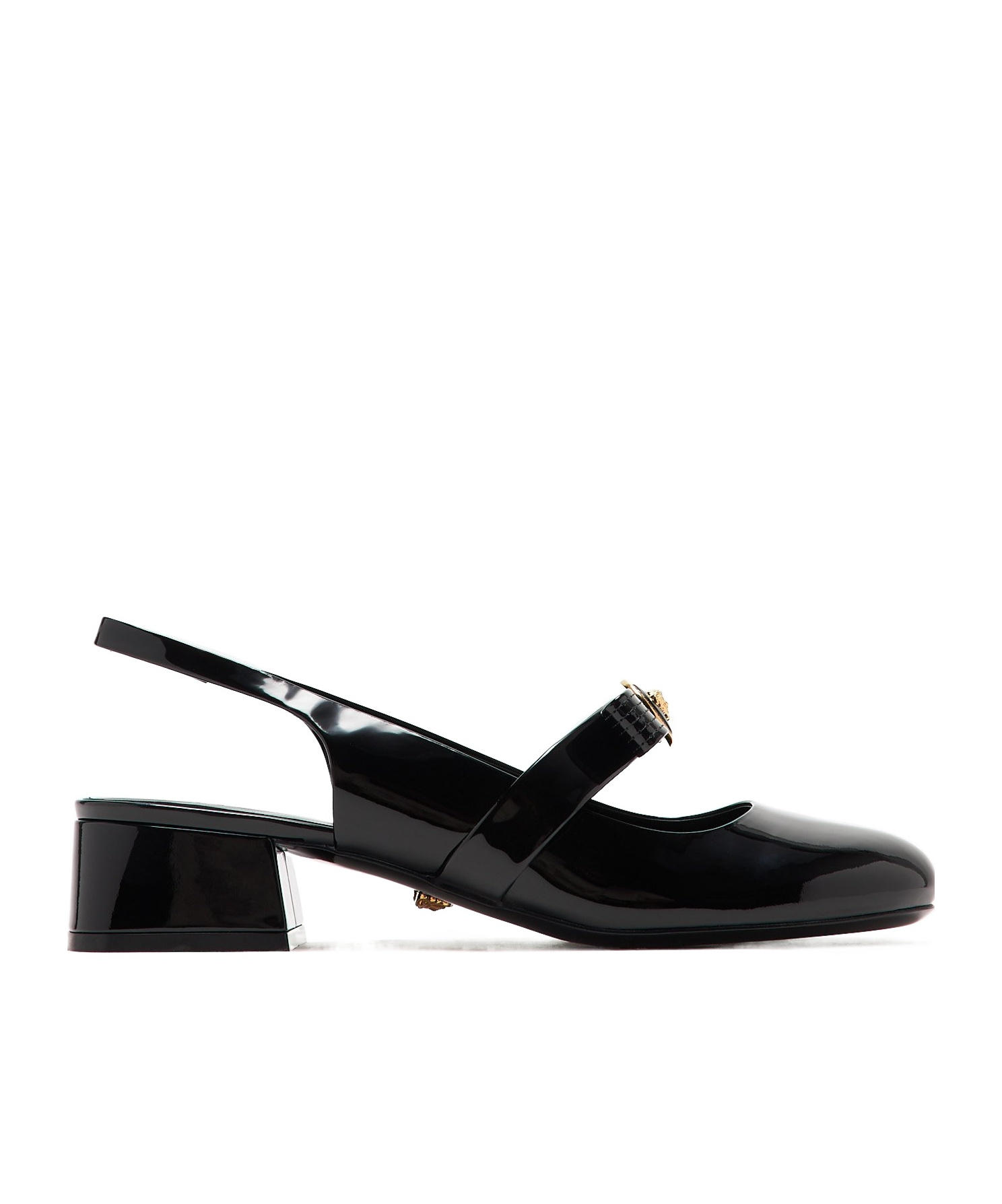 Versace Round-headed High-heeled Sandals In Black