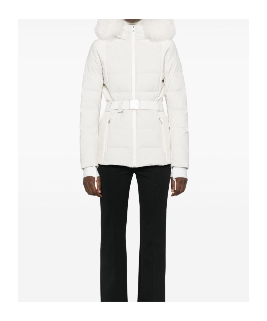 Yves Salomon Belted Ski Jacket In White