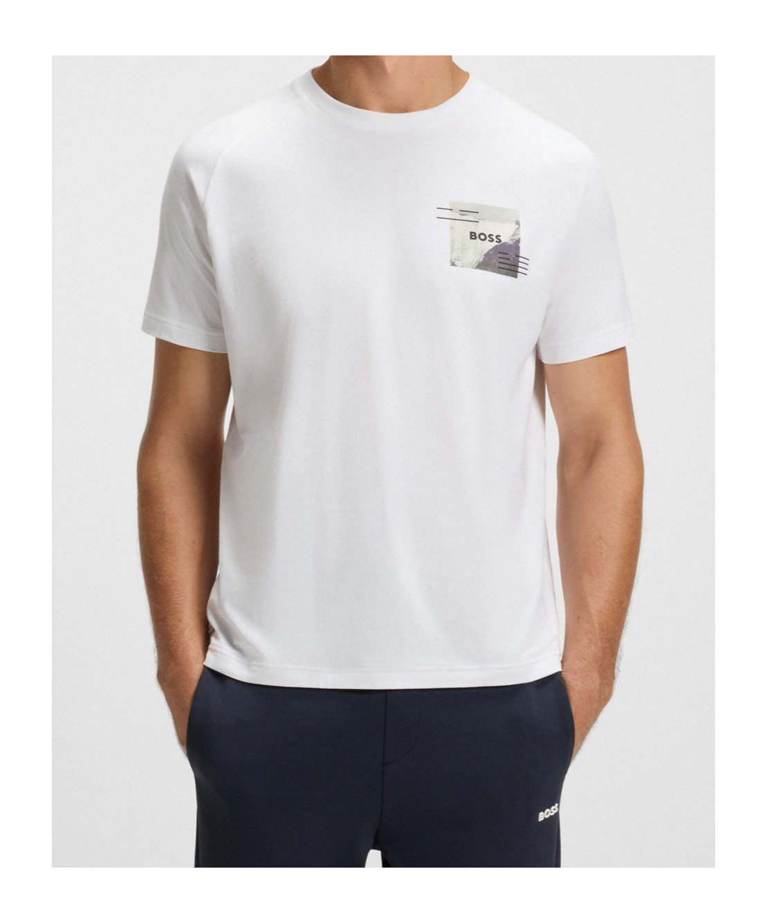 Hugo Boss Boss By  Men's Decorative Reflective Relaxed-fit T-shirt In White