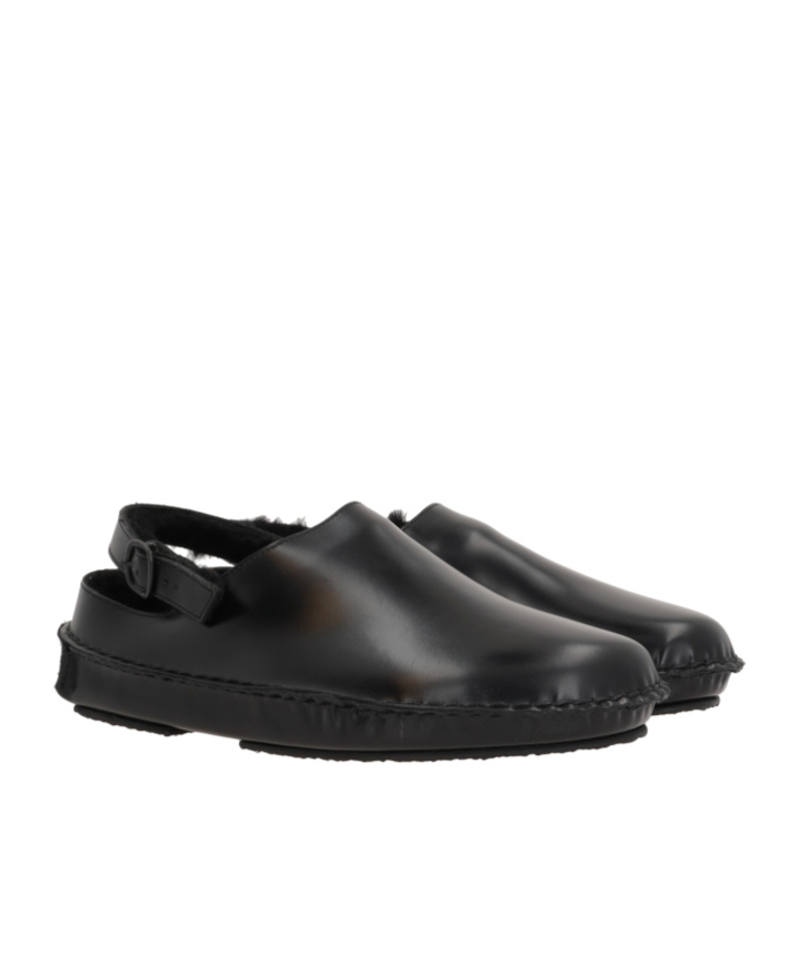 Hereu Round-headed Flat Sandals In Black