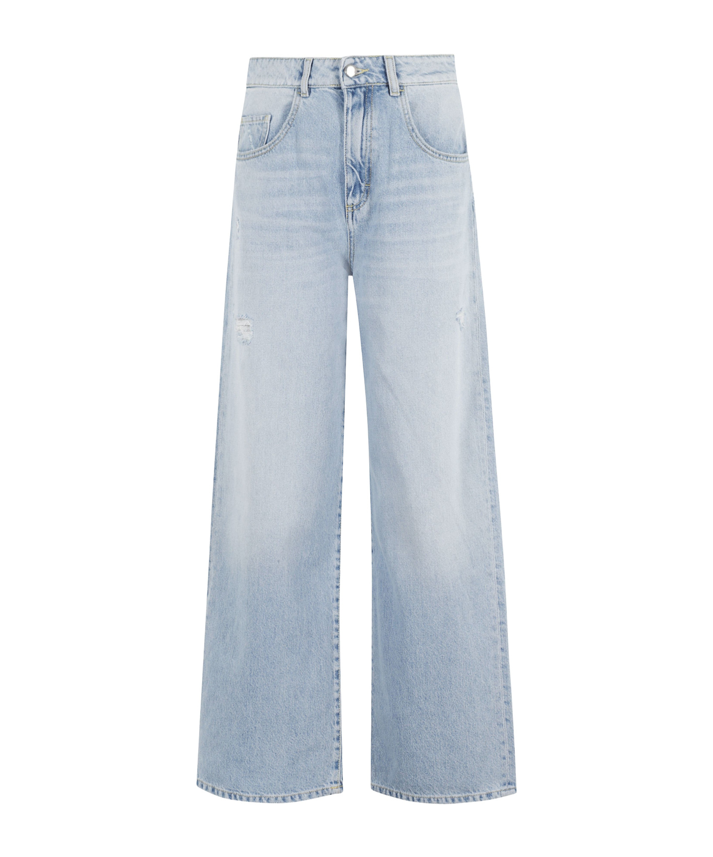 Icon Denim Denim Trousers With Belt Loops In Blue