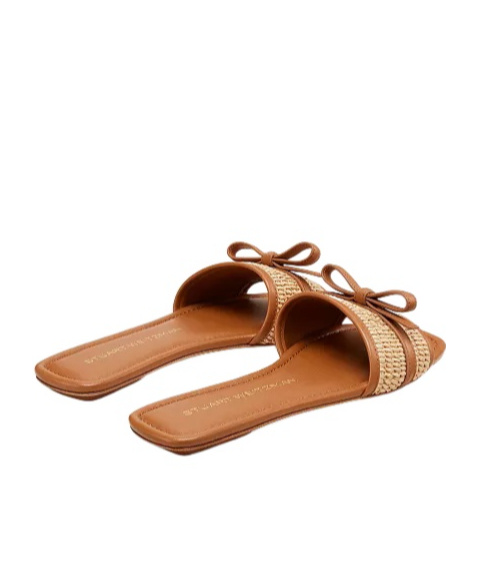Stuart Weitzman Slide Sandals With Bow Detail