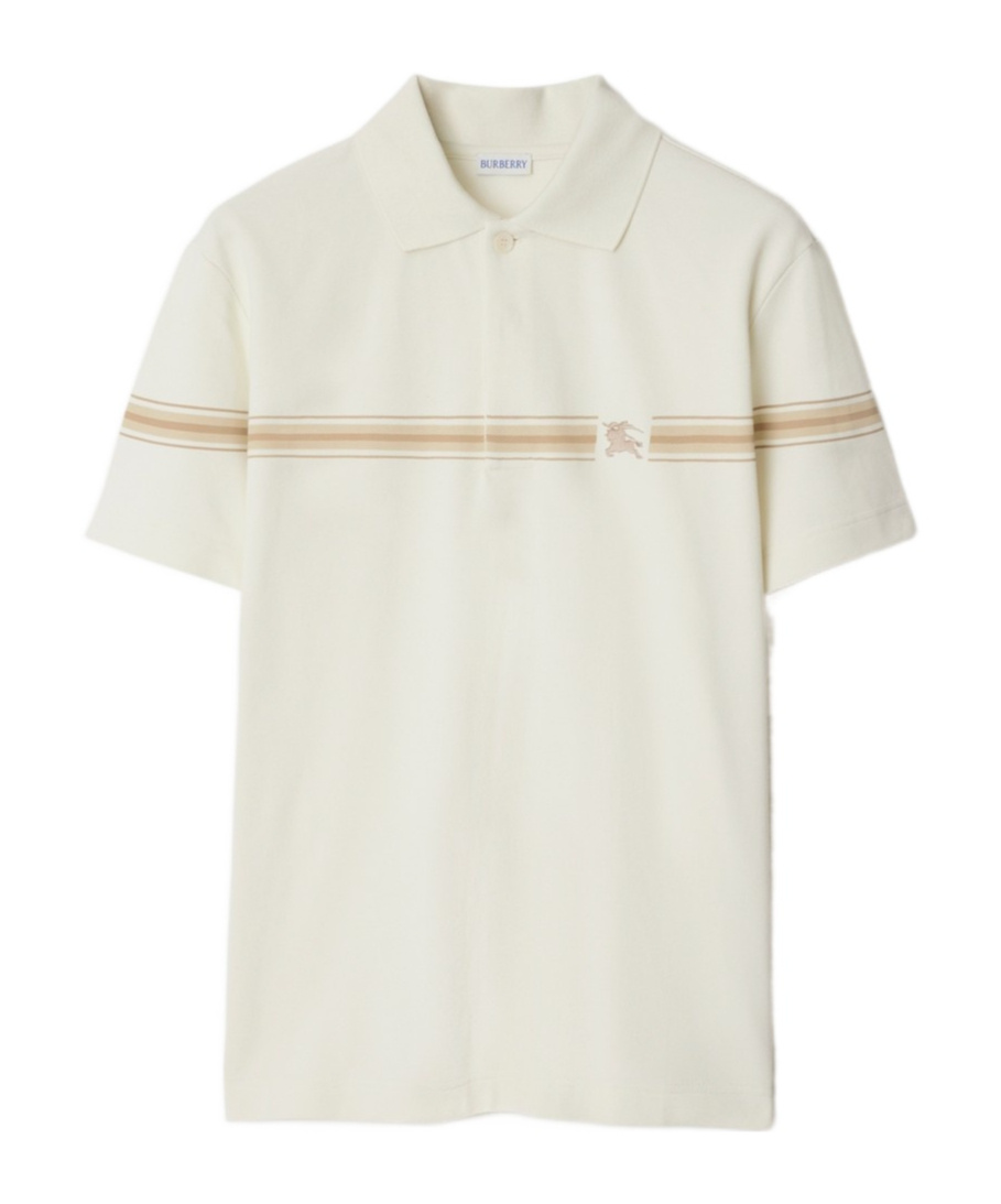 Burberry Men's Striped Cotton T-shirt In White