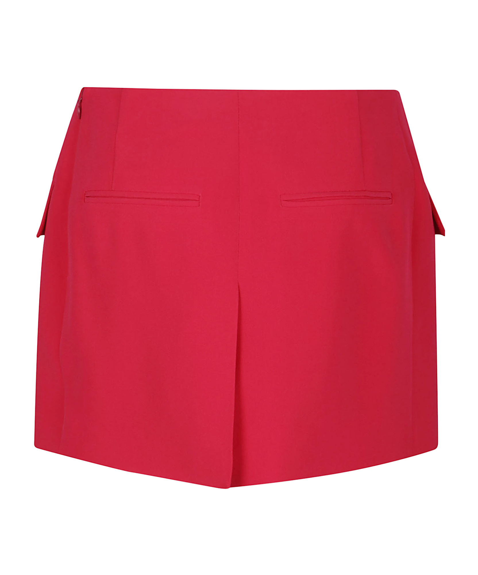 Balmain 4 Poches Jupe Courte Asymetrique En Crêpe In Red