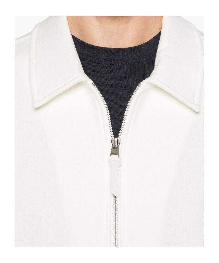 Tom Ford Structured Collar Sweater With Textured Edges In White