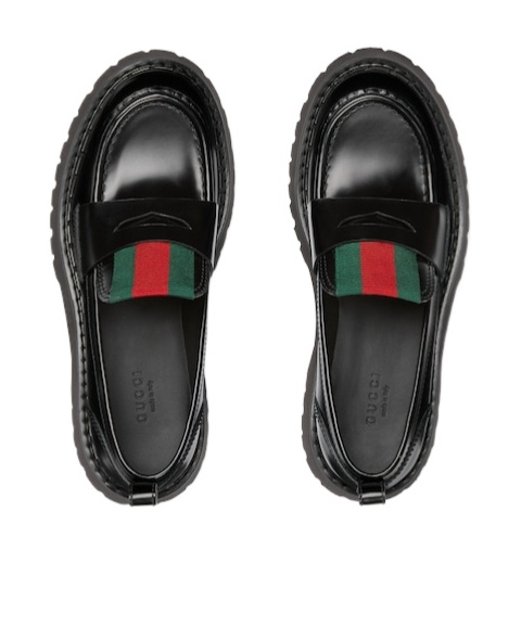 Gucci Women's Loafer With Web In Black