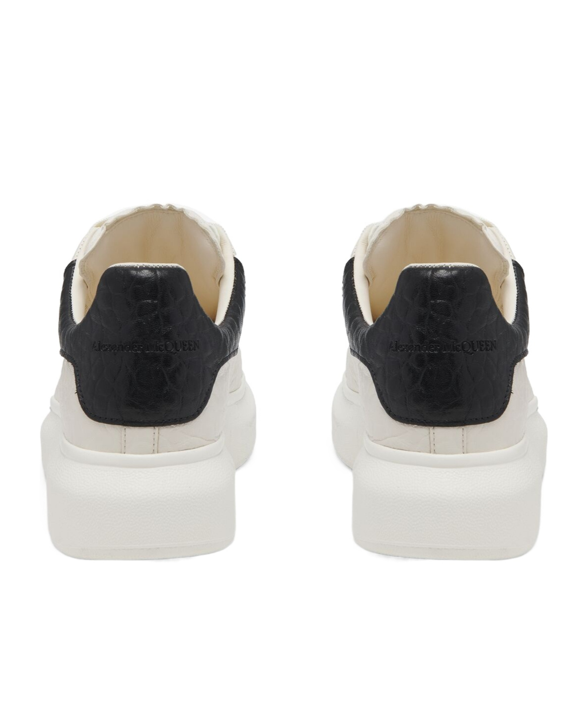 Shop Alexander Mcqueen Dumbo Grain Sneakers In Off-white/black