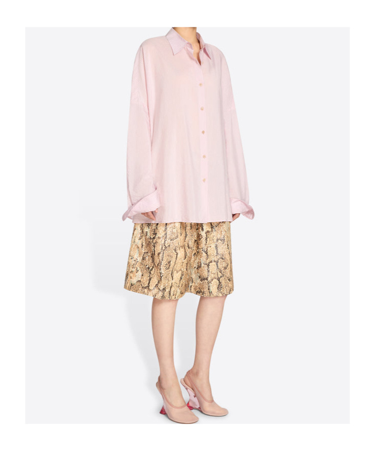 Shop Dries Van Noten Striped Cocoon Shirt In Pink