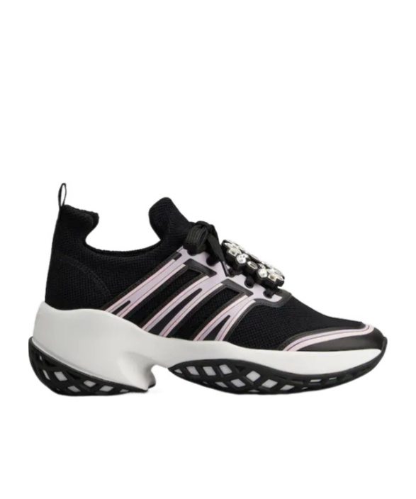 Roger Vivier Viv' Run Sneakers In Fabric In Black