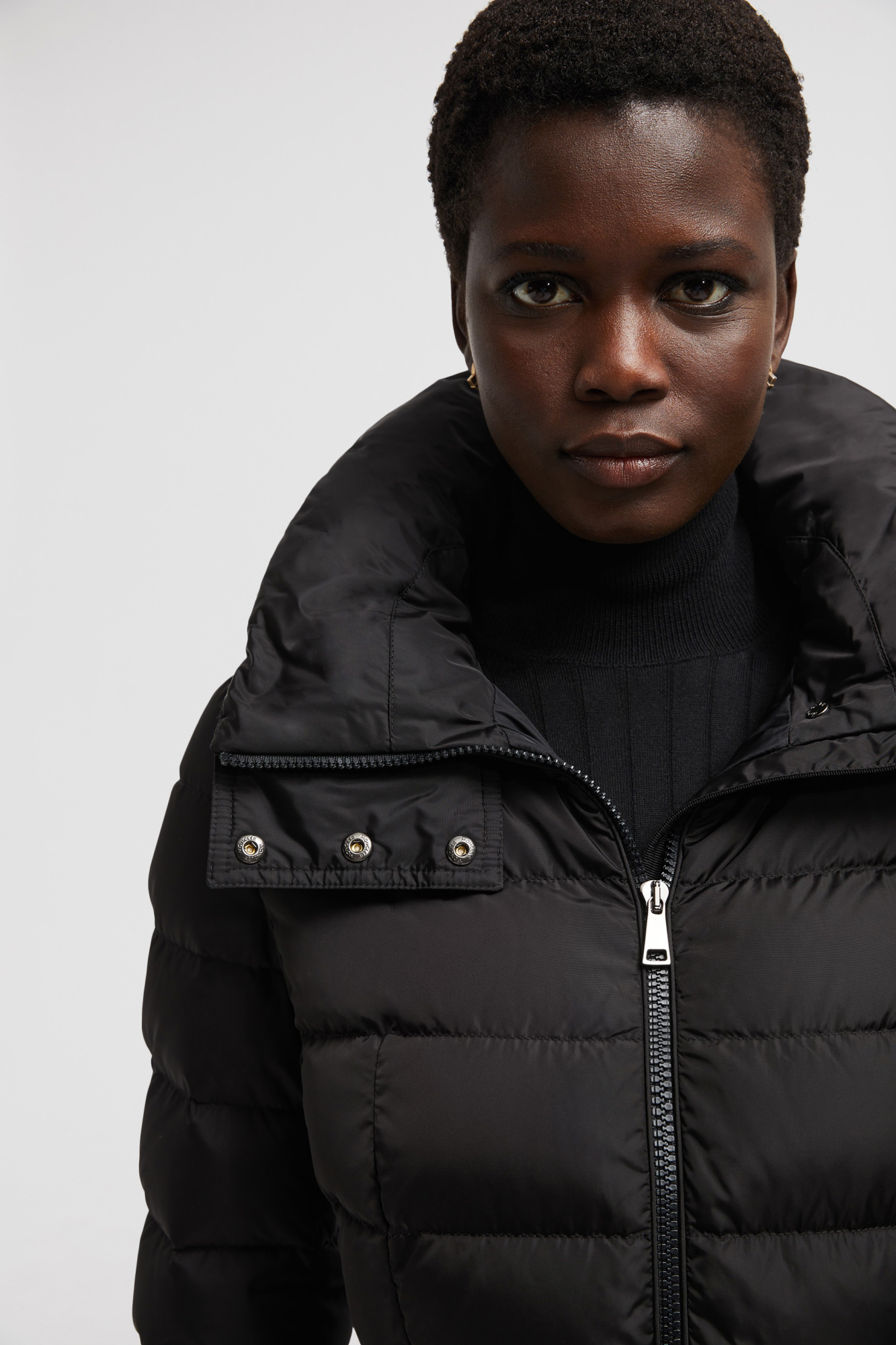 Moncler Flammet Long Down Jacket In Black