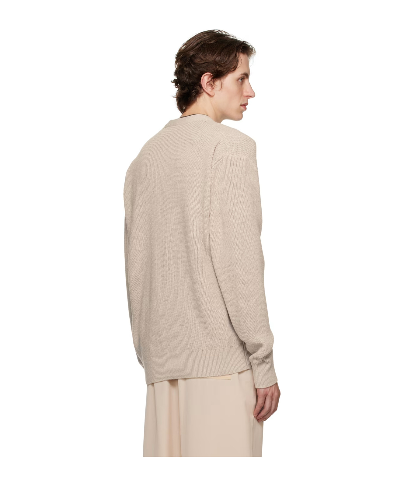 Etudes Studio Long-sleeved Button-down Knitted Cardigan In Nude
