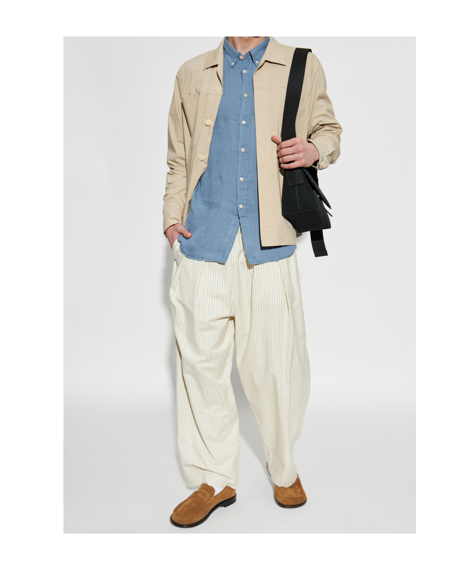 Ps By Paul Smith Button-up Chambray Shirt In Blue