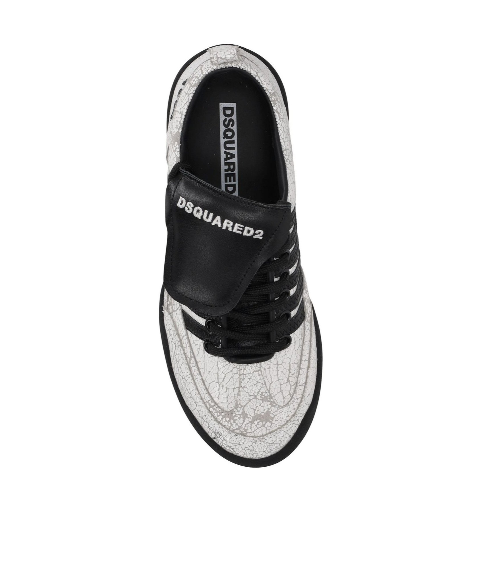 Dsquared2 Fold-over Tongue Soccer Sneakers In White