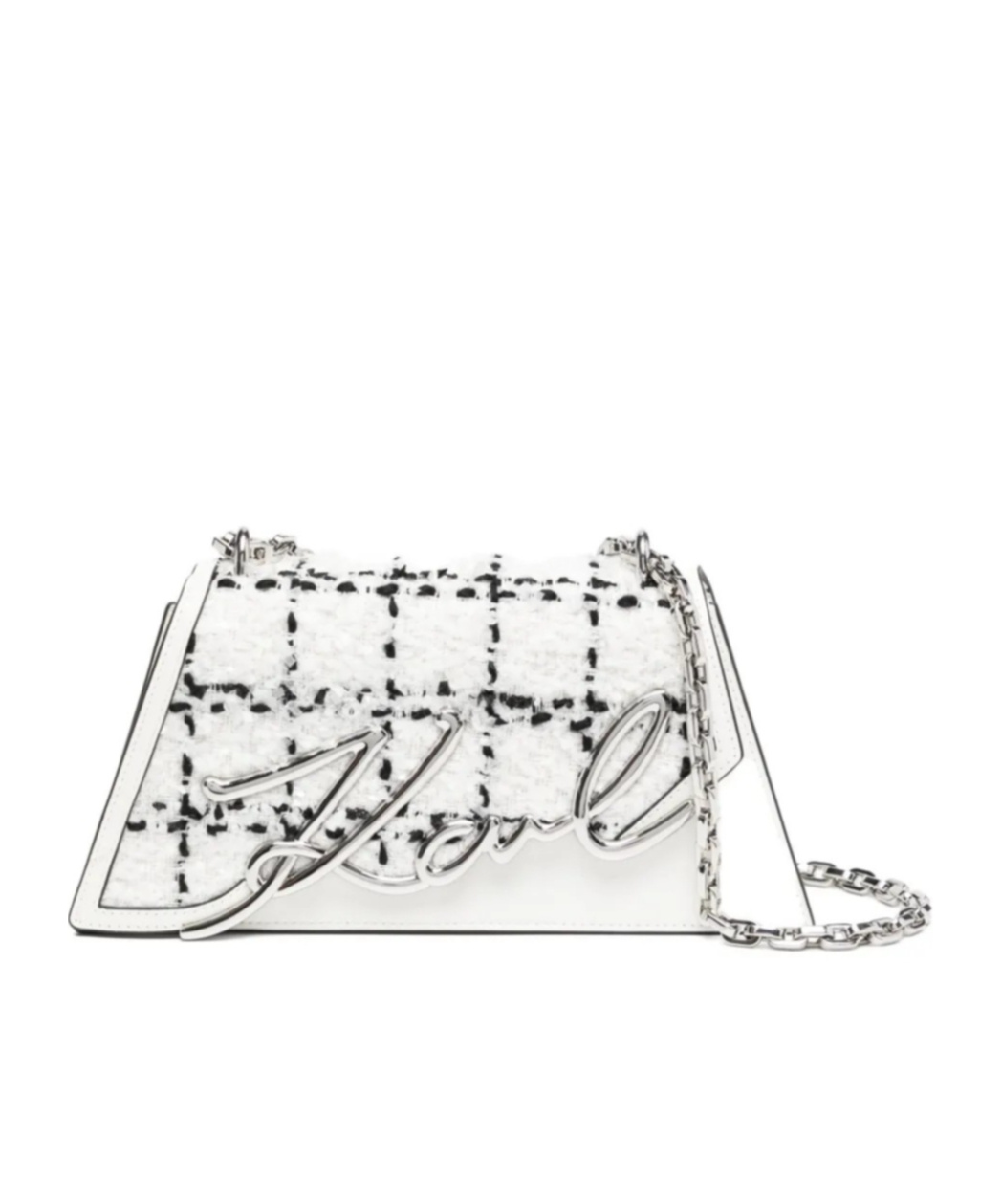 Karl Lagerfeld Signature Crossbody Bag In White